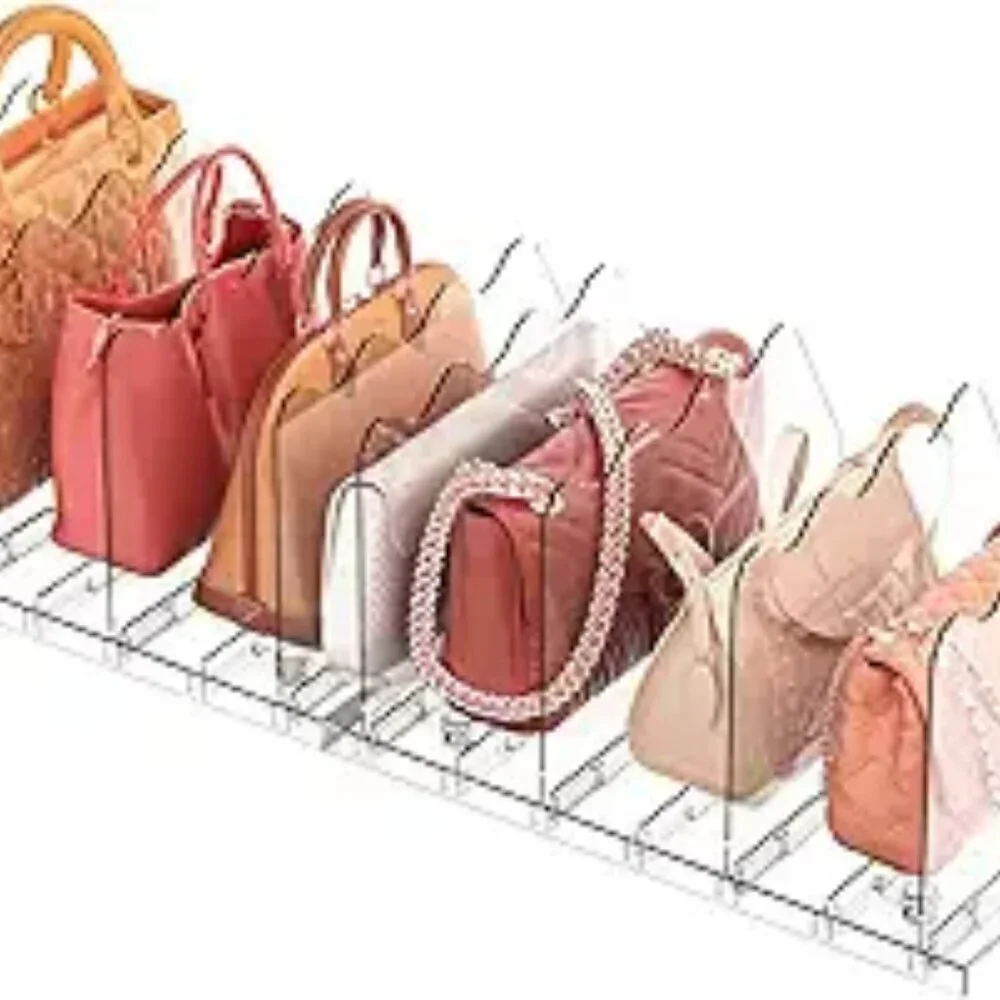 SOYO Clear Purse Organizer Adjustable Acrylic Shelf Divider for Closet Storage